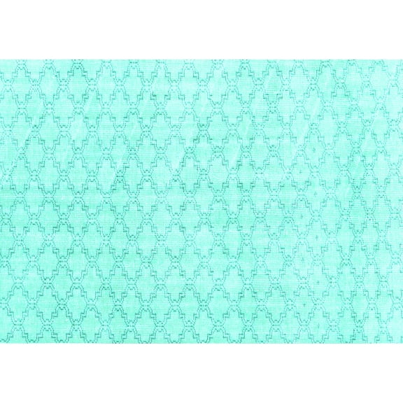 Ahgly Company Machine Washable Indoor Rectangle Persian Turquoise Blue Traditional Area Rugs, 5' x 7'