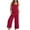 A16 Red-Linen Sets, variant on Mifsaly Linen Sets for Women 2 Piece Summer Set Soild Color Lounge Matching Outfits Sleeveless Tank Tops & High Waist Wide Leg Pants with Pockets XXL