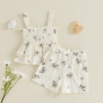 thumbnail image 4 of Baby Girl Summer Short Set Baby Girl Summer Outfit Floral Print Ruffle Smocked Top & Shorts 2-Piece Soft Clothing Set, 4 of 9