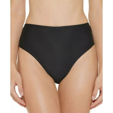 DKNY BLACK ​High Rise Cheeky Bikini Swim Bottom, US Small
