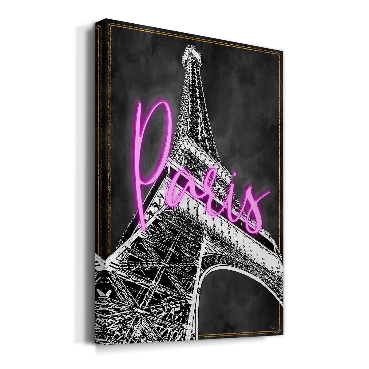 Neon Nights In Paris Premium Gallery Wrapped Canvas - Ready to Hang