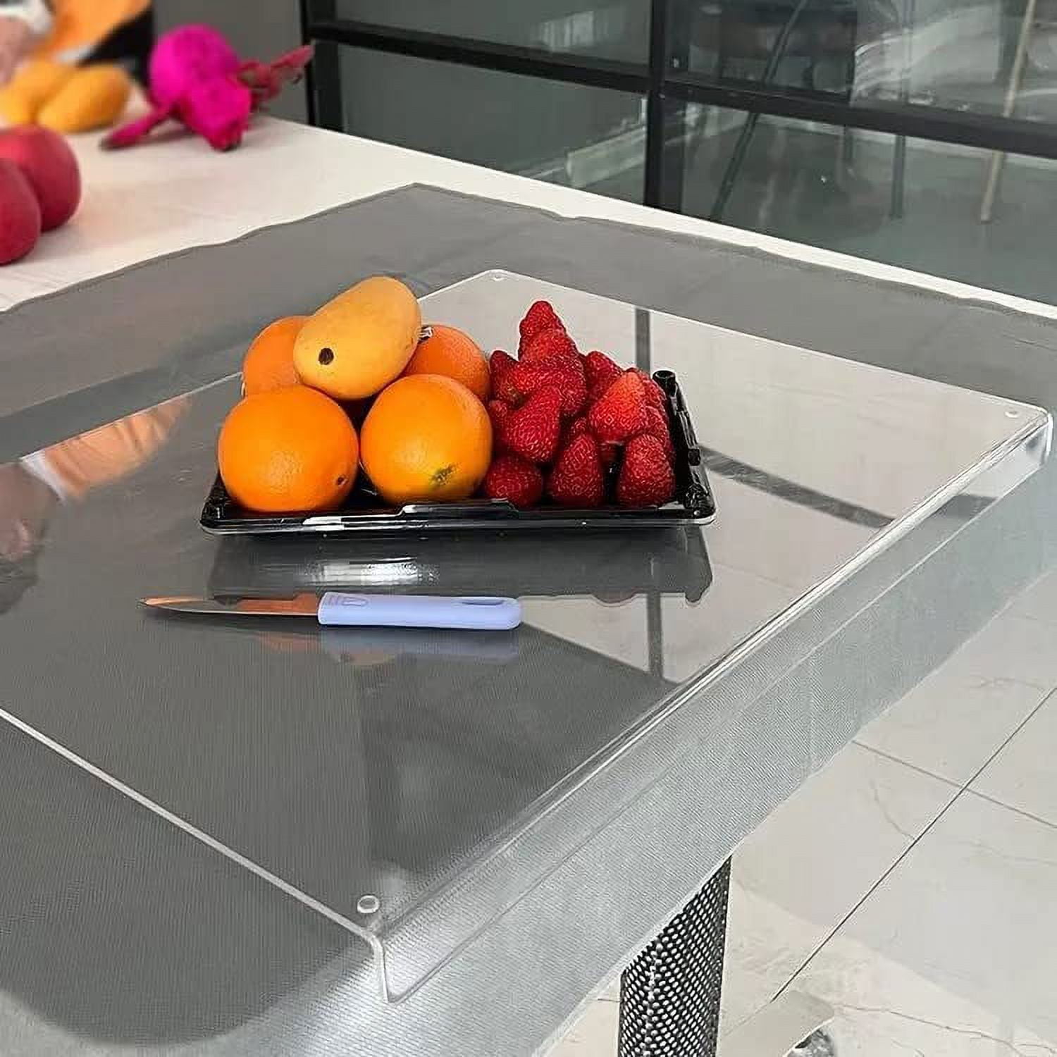 Tempered Glass Cutting Board – Long Lasting Clear Glass – Scratch Resistant, Heat Resistant, Shatter Resistant, Dishwasher Safe. (Large 12x16")