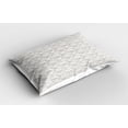 thumbnail image 2 of Ambesonne Cartoon Pillow Sham 2 Pack, Town Houses in Muted Tones, 36"x20", Pale Eggshell and White, 2 of 3