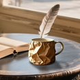 thumbnail image 2 of Huanglei Minimalist Paper Bag Mug Pleated Texture Coffee Cup Simulation Kraft Paper Shape Water Cup Style Trendy Cup, 2 of 4