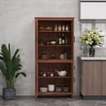 thumbnail image 7 of HOMCOM 64" 4-Door Kitchen Pantry, Freestanding Storage Cabinet with 3 Adjustable Shelves for Kitchen, Dining or Living Room, Brown, 7 of 7