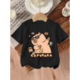 thumbnail image 1 of Cute And Stylish Capybara Print T-Shirt for Girls, 1 of 5