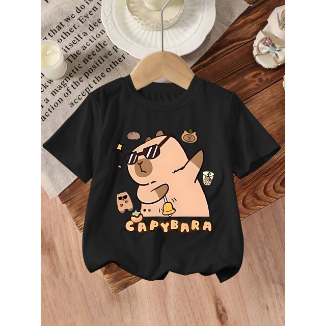 Cute And Stylish Capybara Print T-Shirt for Girls
