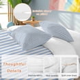 thumbnail image 3 of Blue Striped Bedding 3 Piece Duvet Cover Set Twin Size, Modern Simple Farmhouse Beige Vintage Soft Microfiber Comforter Cover with Zipper Closure & Pillowcases, Wrinkle & FadeResistant Quilt Cover, 3 of 9