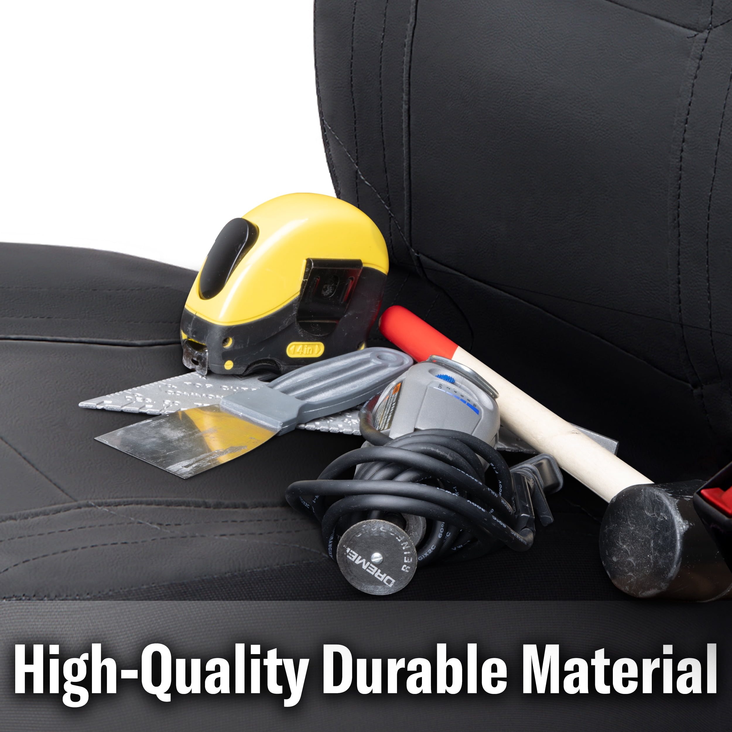 Custom Accessories Vegan Leather Car Seat Covers, Midnight Black, 2-Piece Set