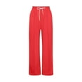 thumbnail image 5 of Loopsun Kids Casual Pants, Kids Casual Solid Elastic Waist Wide Leg Outdoor Long Pants Red, 12-13 Years, 5 of 5