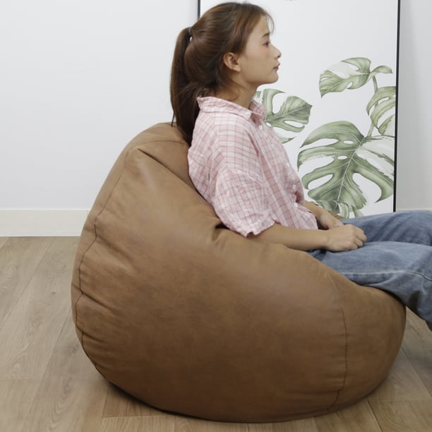 Bolsa de frijoles impermeable Funda Adultos Organización suave Animales de peluche Elegante Asiento resistente a s Bolsa marrón perfecl Cubierta de almacenamiento Beanbag