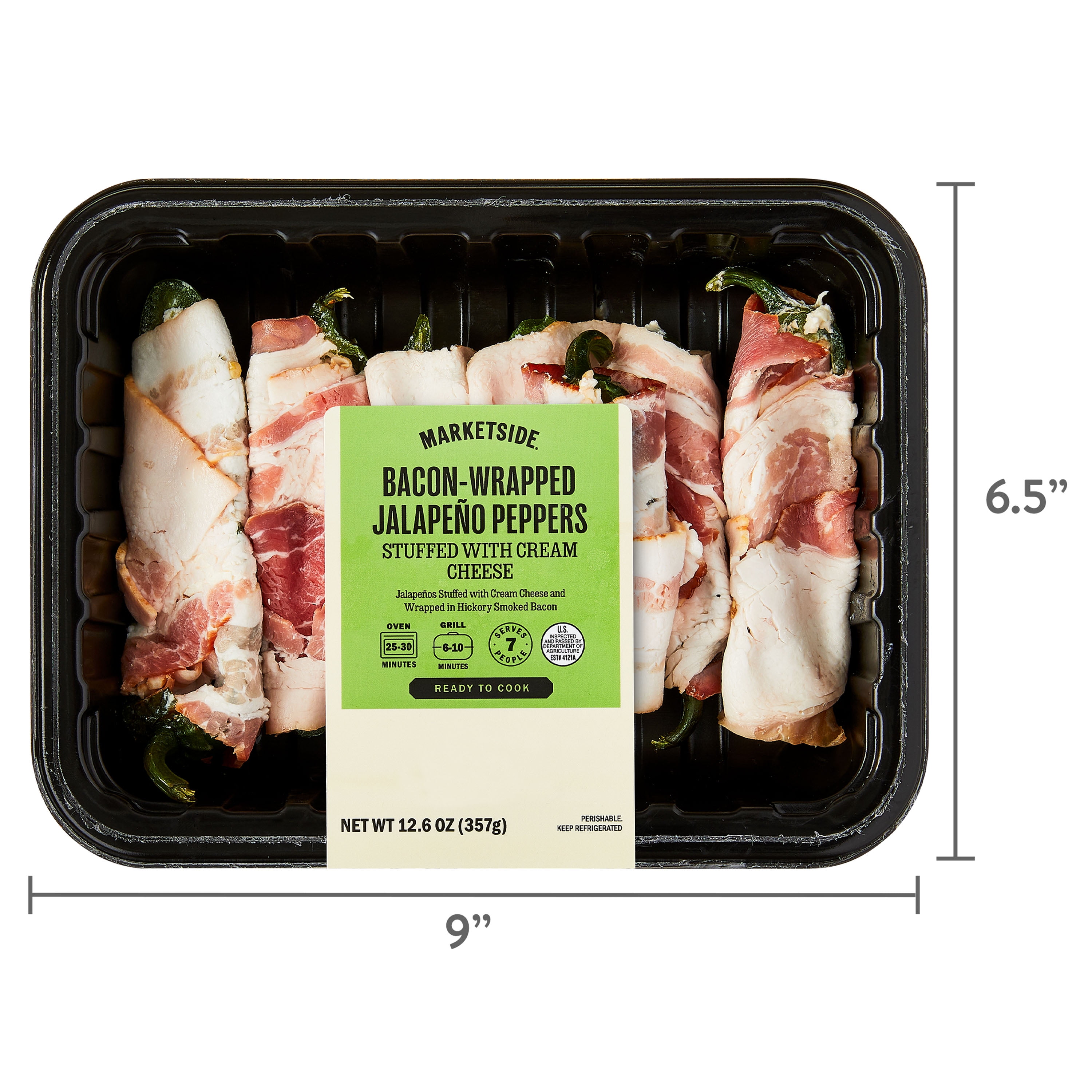 Marketside Bacon-Wrapped Jalapeno Peppers Stuffed with Cream Cheese, 1 Pack