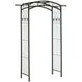 thumbnail image 1 of Outsunny Outdoor Garden Arbor with Scrollwork Design, Wedding Arch, Black, 1 of 9