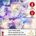 thumbnail image 4 of Topeakmart 7.5ft Pre-lit Slim Pencil Snow Flocked Christmas Tree with 300 Colorful LED Lights, White, 4 of 10