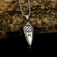 thumbnail image 4 of BQBQERT Necklace for Men Stainless Steel Spearhead Punk Runes Pendant Neck Chain Amulet Neck Jewely, 4 of 8
