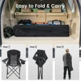 thumbnail image 3 of SLSY Portable Camping Chair,Foldable Outdoor Chair,with Cup Holder &Cooler Bag,Gaming chair easy to fold&carry,Support 400LBS Capacity for Camping, Fishing, Beach, 3 of 9