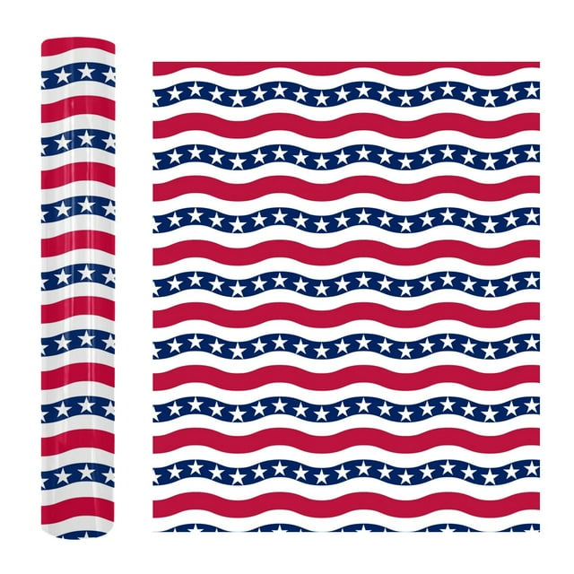 Jierger Independence Day Heat Transfer Vinyl, Rainbow Stripe Pattern Soft Metal Vinyl Bundling Roll for T-Shirts Craft DIY, Stars Design Compatible with All Cutters