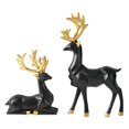 thumbnail image 1 of 2 figuras de ciervo de estilo nórdico de alce sentado para decoración de vinoteca. 2 uds negro B, 1 of 9