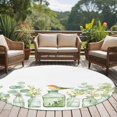 thumbnail image 4 of Round Rugs 5Ft, Spring Eucalyptus Round Area Rug Washable Indoor Throw Carpet, Birds Green Leaf Vase Watercolor Soft Non Slip Circle Rug for Cabinet Bathroom Home Decor Aesthetic, 4 of 8
