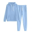 thumbnail image 2 of RPVATI Two Piece Outfits for Women Casual Long Sleeve Hoodie Loose Drawstring Sweatpants Fall Sweatsuit Set Lounge Maternity Cute Track Suits 2025 Sky Blue M, 2 of 7