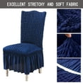 thumbnail image 6 of Chair Covers for Dining Room Set of 4 Stretch Chair Slipcovers with Skirt Removable Washable Kitchen Chair Protector Cover (Blue, 4pcs), 6 of 14
