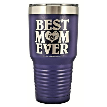 GIFT FOR MOM â?? â??BEST MOM EVER - LOVE YOUâ? GK Grand Engraved Stainless Steel Vacuum Insulated Tumbler Travel Coffee Mug Hot & Cold Drink Wine Mothers Day Birthday Christmas (Purple, 30oz)