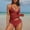 Red, variant on Sentmoon 2 Piece Swimsuit for Women Bathing Suits Women Oversized Woman Swimsuit High Cut Solid Color with Built in Bra Blackless Bikini Beach for Large Bust and Support Red L