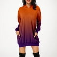 thumbnail image 2 of Femmes Automne et Hiver Mode Décontractée Ample à Capuche Longue Poche Sweat Imprimé Robe Chandail en Molleton Vestes Grande Taille Femmes Zippées Chandails à Capuchon pour Tricoté Chandail à Capuchon Couleur Chandail à Capuchon Orange TG, 2 of 6