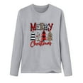 thumbnail image 3 of Babysbule Christmas Tops for Women MERRY CHRISTMAS Printed Women Casual Long Sleeve Round Neck Sweatshirt Pullover Blouse, 3 of 6