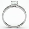 thumbnail image 3 of TS081 - Rhodium 925 Sterling Silver Ring with AAA Grade CZ  in Clear, 3 of 5