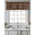 thumbnail image 4 of Texas Star Brown Curtain Valances for Windows, Farmhouse Vintage Wood Grain Kitchen Valance Window Treatment, Light Filtering Block Curtains for Bathroom/Bedroom/Living Room 54'' x 18'', 4 of 9