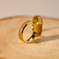 thumbnail image 4 of Tungsten Carbide Couple Rings Gold Sandblasted with Gold Foil Accents, 4 of 6