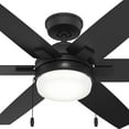 thumbnail image 2 of Restored Hunter 52 inch Matte Black Indoor Ceiling Fan with Lights and Pull Chains for Bedroom, Living Room, Dining Room, Kitchen, Office (Refurbished), 2 of 8