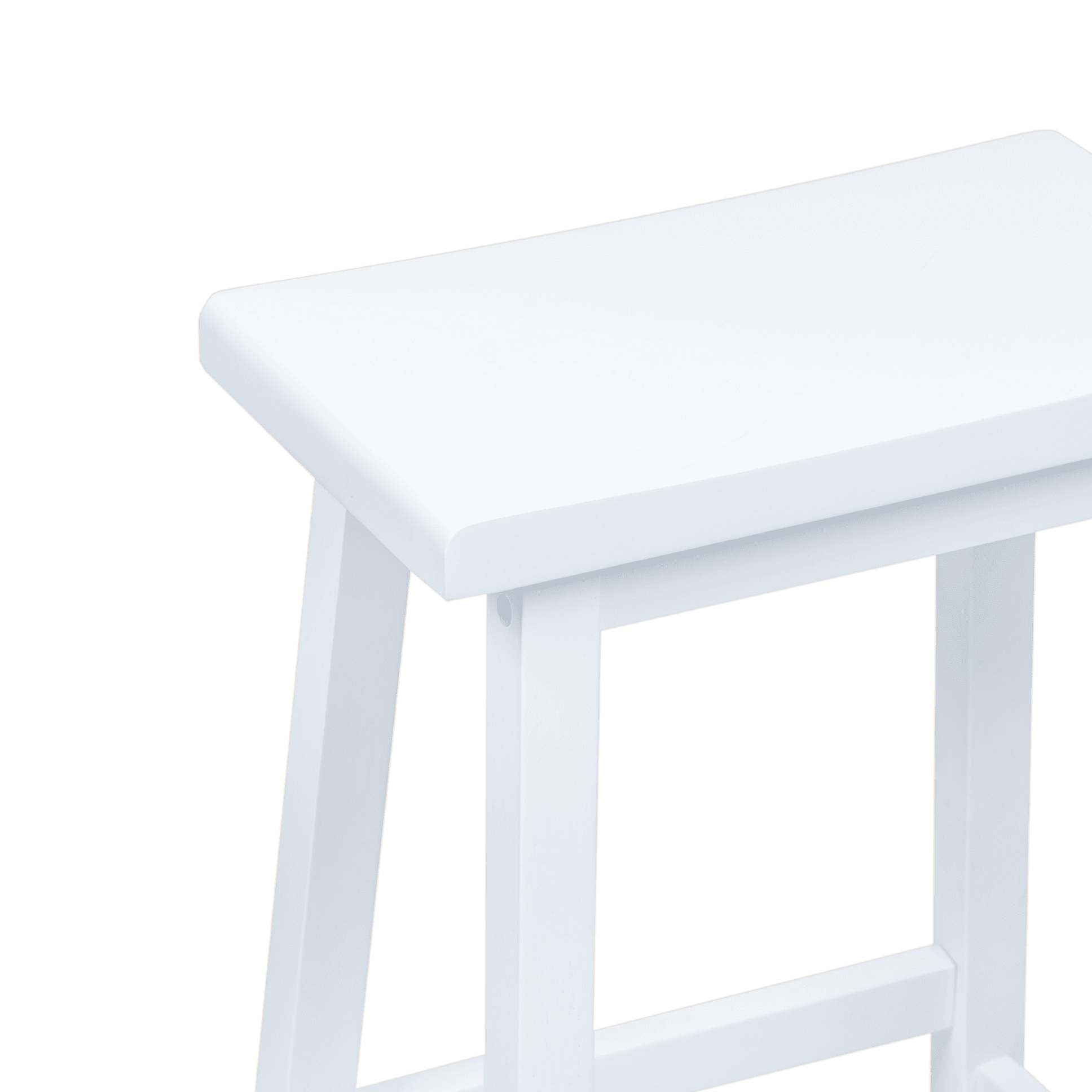 Mainstays Indoor 29" Counter Height Backless Saddle Wood Stool Set of 2 In White