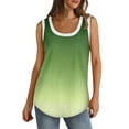 thumbnail image 2 of Kagetolytai Tank Tops for Women Womens Tank Top U Neck Basic Casual Flowy Summer Sleeveless Deep Side Cut Print Tops for Women Tank Top Green L, 2 of 6