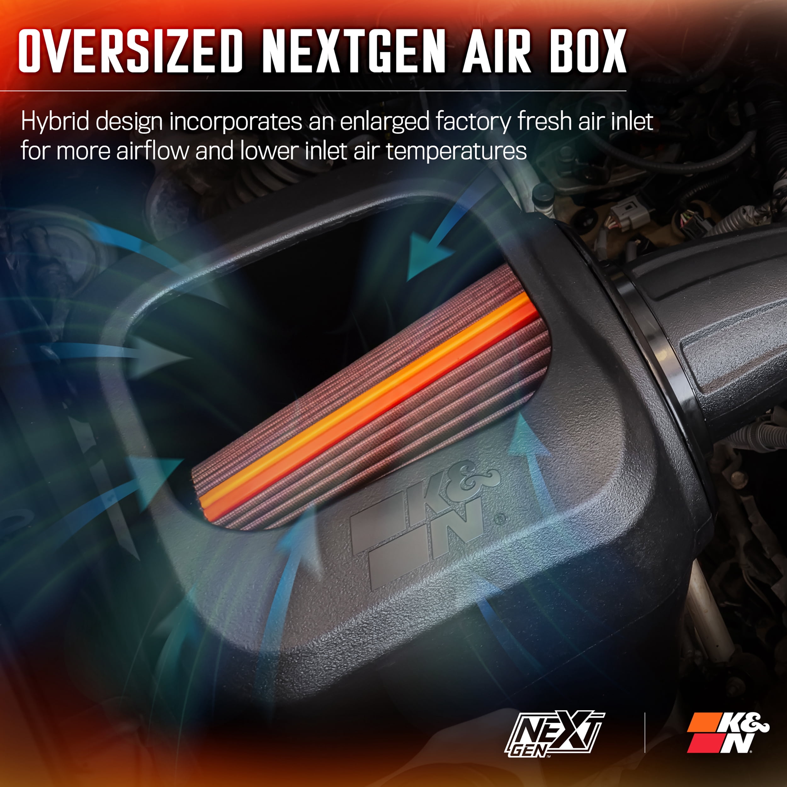 K&N Performance NextGen Cold Air Intake System: Easy Installation, Engineered to Maximize Airflow, Boost Horsepower & Torque, 50-9039