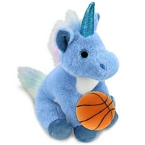 DolliBu Super Soft Blue Unicorn Stuffed Animal with Basketball Plush – Soft Huggable Unicorn, Adorable Playtime Plush Toy, Cute Fantasy Gift Plush Doll Animal Toy for Kids and Adults – 9 Inches