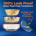 thumbnail image 4 of NutriChef Glass Mixing Bowl 4 Sets Stackable Superior Premium Meal-prep Container W/ Locking Lid, 4 of 7