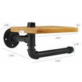 thumbnail image 2 of Colester Direct Rustic Industrial Pipe Toilet Paper Holder with Shelf, Heavy Duty Commercial Grade Iron Metal, Black Finish, 2 of 4