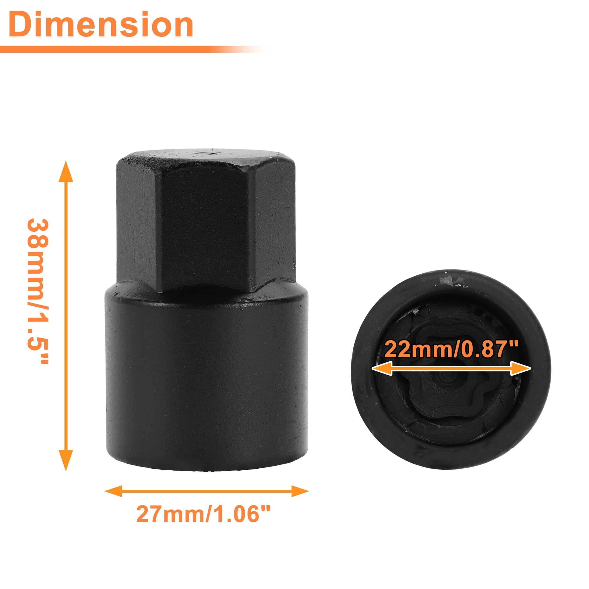 Unique Bargains Wheel Lock Lug Nut for Toyota Anti-Theft Key Socket Black