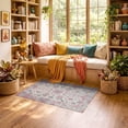 thumbnail image 2 of ODIKA 3'x5' Ultra-Soft Throw Mat, Vintage Floral Boho Patchwork With Distressed Blossom Tile Accents None Washable, Bare feet friendly, Easy Care Indoor rug for Bedside, Vanity, 2 of 7