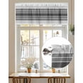 thumbnail image 7 of Rod Pocket Window Valances Gradient Black Grey Stripe Short Kitchen Curtains Modern Abstract Geometric Window Treatment Drapes for Bedroom Bathroom Living Room 54x18In,1 Panel, 7 of 7