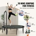 thumbnail image 4 of KFFKFF Compact Trampoline, 51-Inch Fitness Bouncer, 450lbs Weight Capacity Exercise Trampoline, Steady & Silent, with Four-Stage Height Adjustable Foam Grip, Suitable for Garden Exercise for Adults, 4 of 9