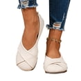 thumbnail image 6 of Yungyresw Women Slip On Work Shoes Round Toe Low Top Comfortable Office Casual Walking Shoes Soft Sole Fashion Ballet Flats Beige 36, 6 of 9