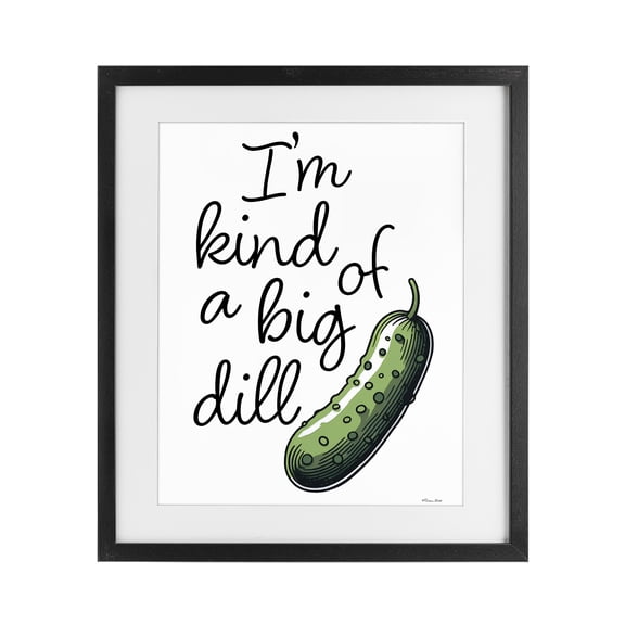 Stupell Industries Kind Of A Big Dill Pickle Black Framed Print Under Glass, design by Susan Ball