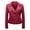 Red, variant on Women Leather Jackets Women's Leather Standing Collar Slim Fitting Motorcycle Jacket Leather Jacket Red XXL