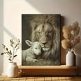 thumbnail image 6 of Lion and Lamb Embrace Religious Canvas Print, Perfect for Living Room, Bedroom, Office, Study, Religious Sanctuary Decor, 6 of 8