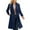 Blue, variant on Brondbend Woman Coats Woman's Jacket Lapel Long Sleeved Pocket Outerwear Solid Color Warm Comfy Loose Fit Jacket Ladies Club Tops Black