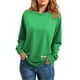 thumbnail image 2 of ABPHQTO Sudadera de mujer con manga raglán y cuello redondo en color verde liso, 2 of 5