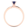 thumbnail image 4 of Solitaire Engagement Ring for Women - 0.5ct Simulated Blue Sapphire in 18K Rose Gold Promise Ring, 4 of 6